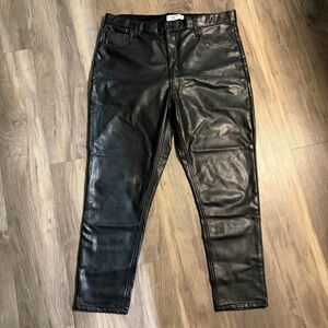 Abercrombie & Fitch Black Faux Leather Skinny Pants